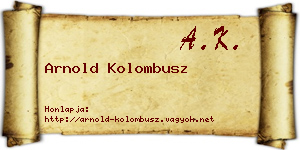 Arnold Kolombusz névjegykártya